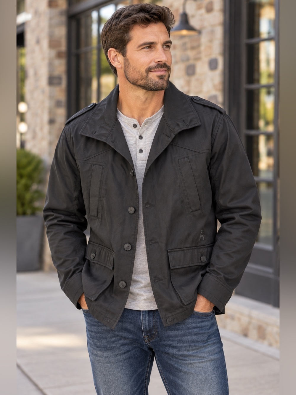Kane & Unke Black Military Utility Field Jacket NWT XL NWT $129 MSRP